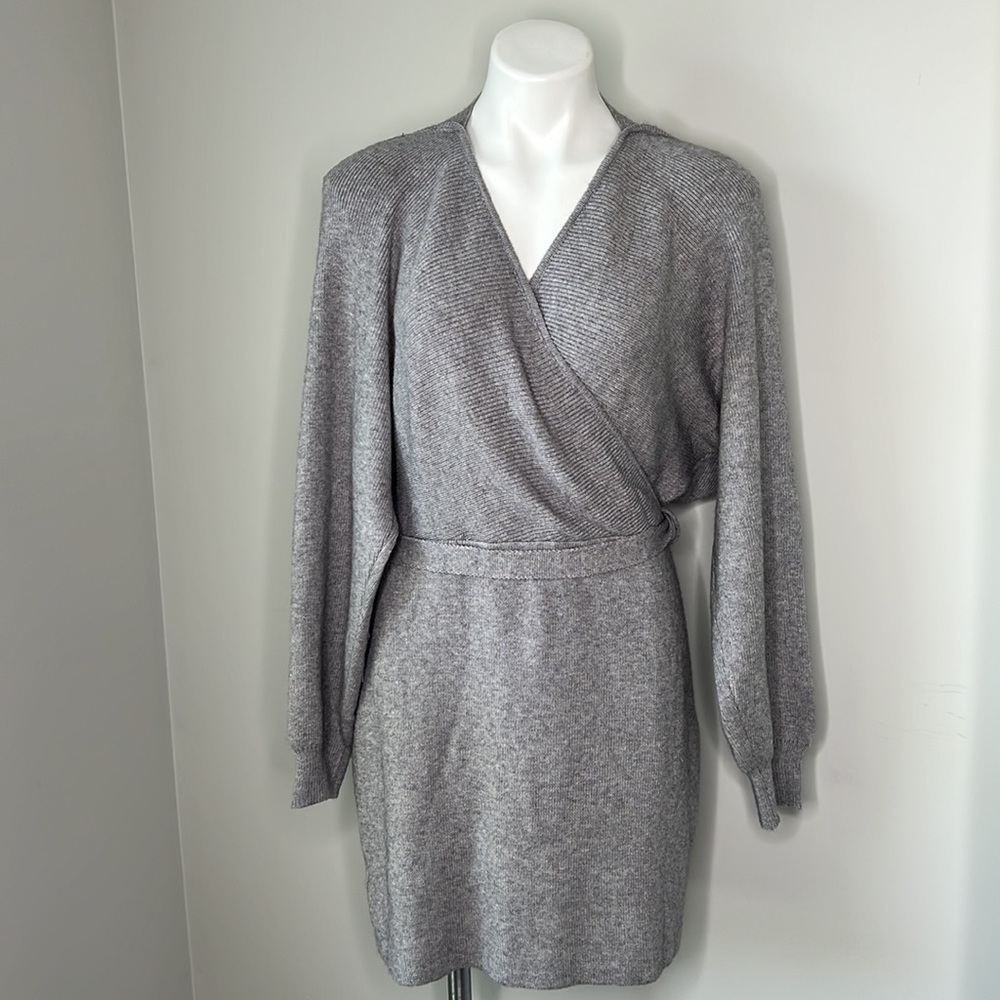 NWT Fate Gray Julia Short Sweater Dress Size large